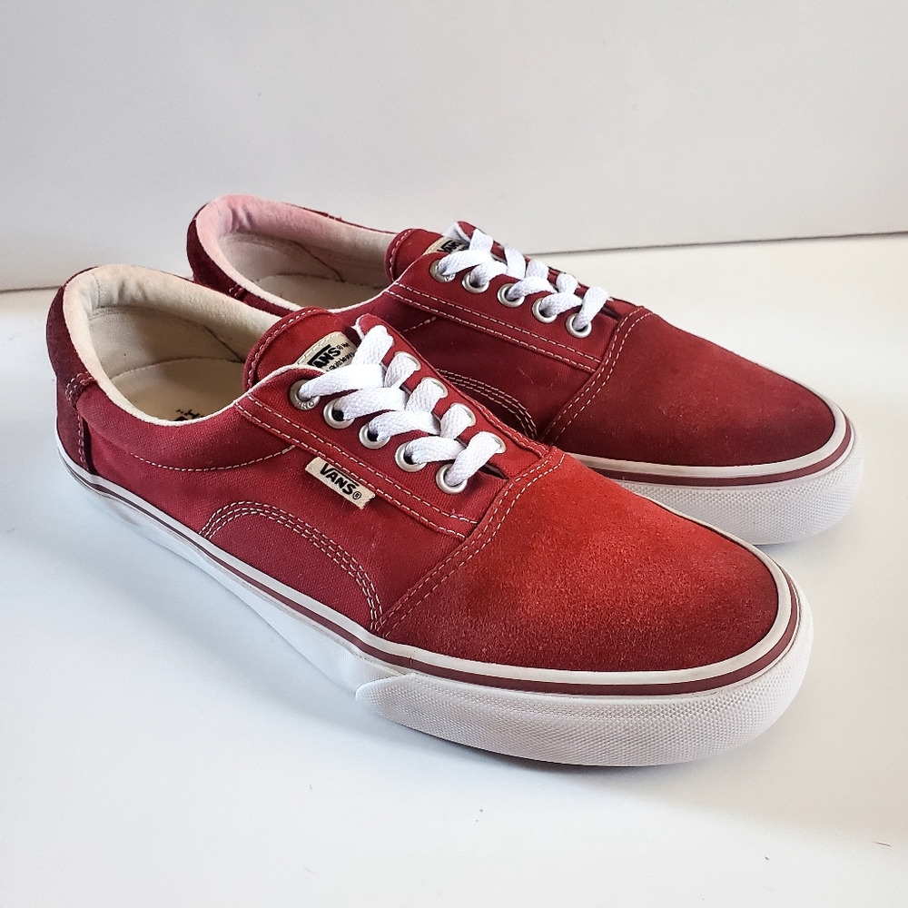 Vans Men's Red Wine Ultracush Canvas-suede Sneakers Size 9.5